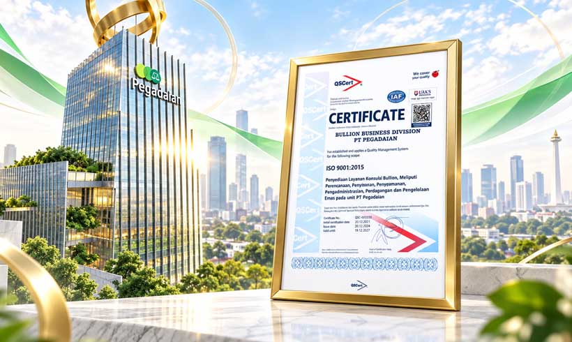 Pegadaian Raih Sertifikat ISO 9001:2015